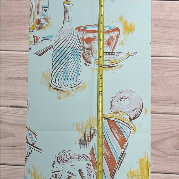 Vintage Wallpaper Sample Handprint by Warner 41932 “Barber Shop” Print Theme - Picture 7 of 9